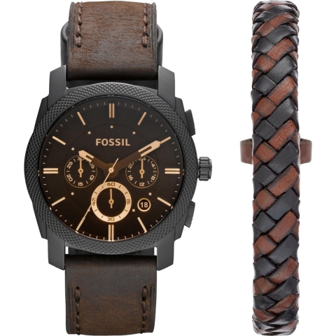 Fossil FS5251SET Herenhorloge Geschenkset 42 mm - Zwart