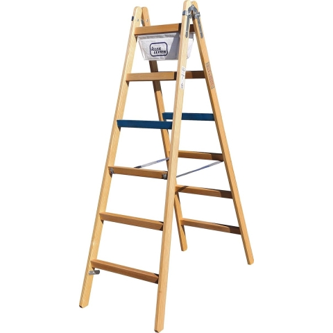 ILLER-LEITER 1104-7 - Brede Sport Trapladder - Professioneel - Hout - 2x4 Sporten