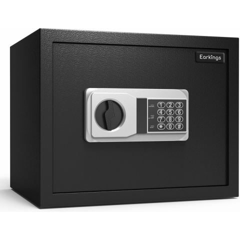 Earkings Kluis 30x38x30 cm met Cijferslot - Kluis Elektronisch Geldkist - Inclusief Bevestigingsmateriaal, Twee Noodsleutels en Alarm Slot - 25.7L