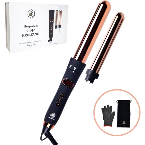 Beeperfect® Krultang - Hittebestendig - 60°C tot 220°C - Keramische Coating - Rose Gold