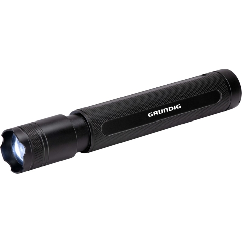 Grundig LED Zaklamp 350 Lumen - 6W - 200M Bereik - 3 Lichtstanden: Hoog, Laag, Pulserend - Zwart