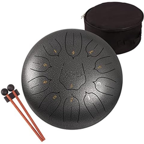 Steel Tongue Drum - Handpan Drum - Hangdrum - Handpan 30 cm - Zilver