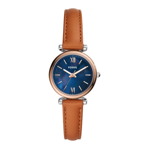 Fossil Carlie Mini Horloge ES4701 Dameshorloge 28 mm - Bruin