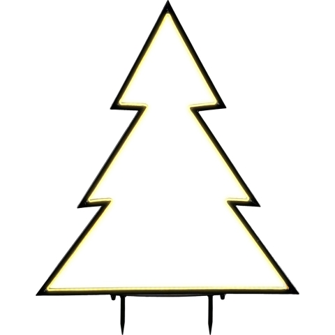 Luca Lighting Garden d'Light Kerstboom Tuinsteker met Warm Witte LED Verlichting - L90 x H100 cm - Metaal - Zwart