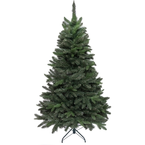 PristinePine Batis - Volle kunstkerstboom 210 cm (PE&PVC) - Stevige kerstboom - Metalen voet - Snel opgezet - 810 takken - 30 Jaar