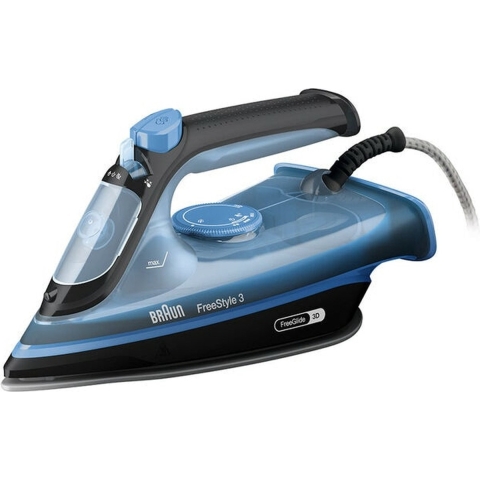 BRAUN FI3194 BK FreeStyle 3 - Stoomstrijkijzer - Vermogen 2400 W - Constante stoom 45 g/min Persen 200 g/min - SuperCeramic-zoolplaat