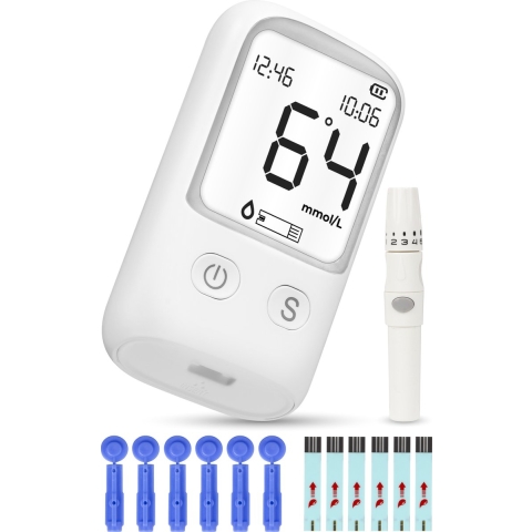 Nuvance - Glucosemeter - Startpakket - Bloedsuikermeter - Incl. 50 Test Strips en 50 Lancetten - Blo