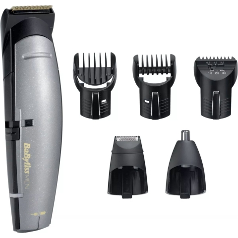 Babyliss Men E830TE Multi 4-in-1 Draadloos Precisie Detail Titanium Haar, Neus en Baardtrimmer - Uniek met of zonder snoer