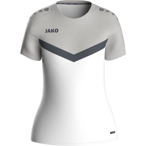 JAKO 6124D T-Shirt Iconic Dames - Wit/Zachtgrijs/Antra Light - 44