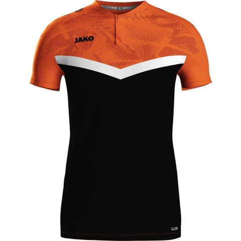 JAKO 6324 Polo Iconic - Zwart/Fluo Oranje - XXL
