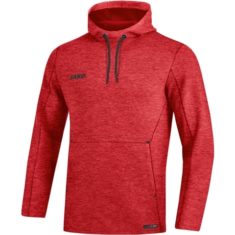 JAKO 6729 Sweater Met Kap Premium Basics - Rood Gemeleerd - S