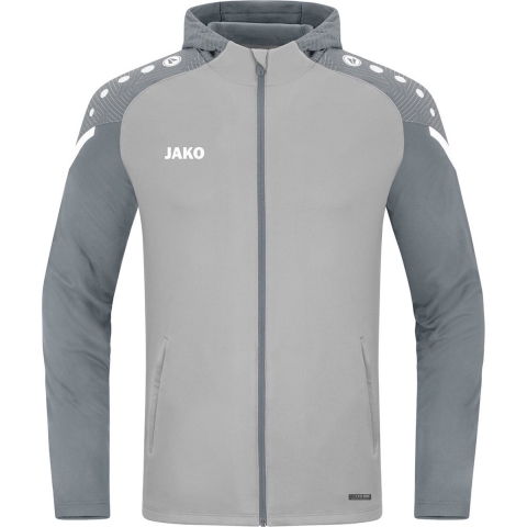 JAKO 6822 Jas Met Kap Performance - Zachtgrijs/Steengrijs - S