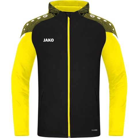 JAKO 6822K Jas Met Kap Performance Kids - Zwart/Zachtgeel - 140