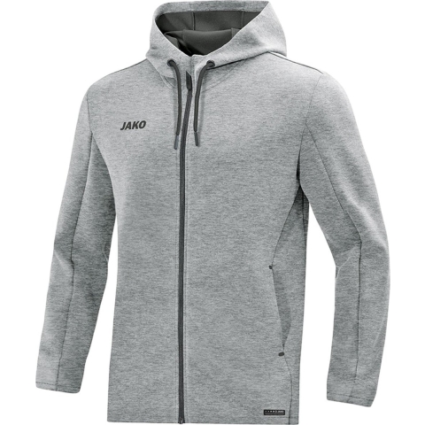 JAKO 6829 Jas Met Kap Premium Basics - Lichtgrijs Gemeleerd - M