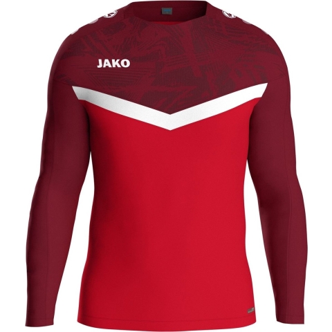 JAKO 8824K Sweater Iconic Kids - Rood/Wijnrood - 164