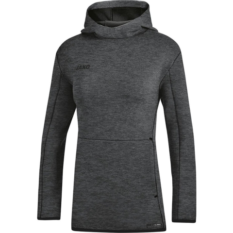 JAKO 6729D Sweater Met Kap Premium Basics Dames - Antraciet Gemeleerd - 40