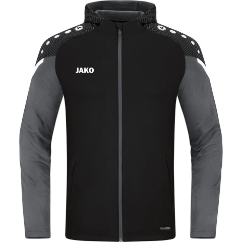 JAKO 6822 Jas Met Kap Performance - Zwart/Antra Light - M