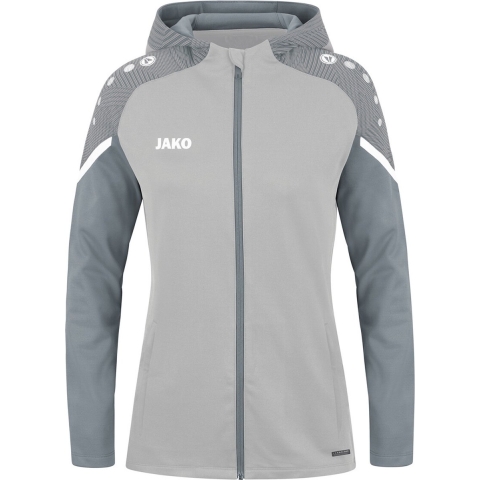 JAKO 6822D Jas Met Kap Performance Dames - Zachtgrijs/Steengrijs - 40