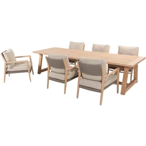 Noah low dining onderstel brushed teak voor 300 x 100 cm Taste - Taste