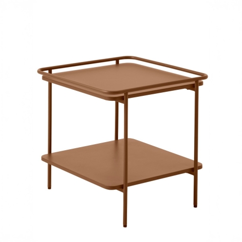 Giga Living - Nachtkastje Oranje Metaal - 45x45x44,3cm - Yuba