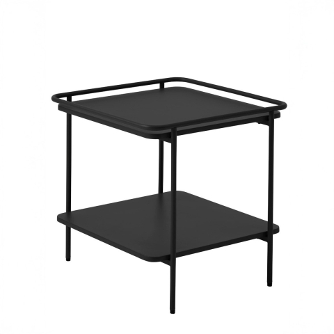 Giga Living - Nachtkastje Zwart Metaal - 45x45x44,3cm - Yuba