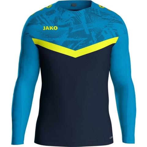 JAKO 8824 Sweater Iconic - Marine Jako-Blauw/Fluogeel - S