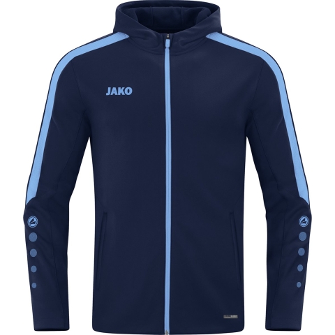 JAKO 6823 Jas Met Kap Power - Marine/Hemelsblauw - XXL