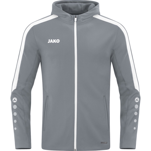 JAKO 6823 Jas Met Kap Power - Steengrijs - M