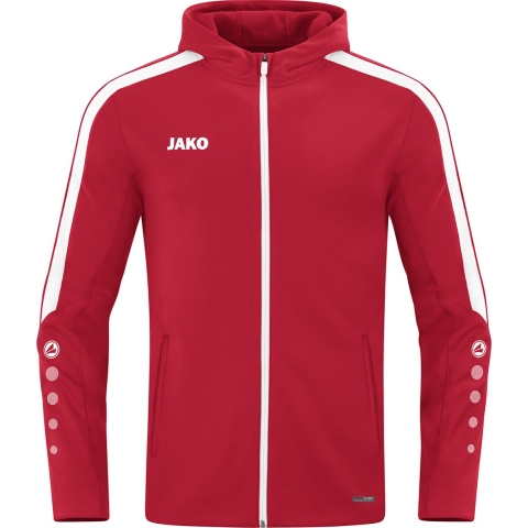 JAKO 6823D Jas Met Kap Power Dames - Rood - 34