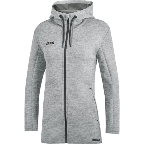 JAKO 6829D Jas Met Kap Premium Basics Dames - Lichtgrijs Gemeleerd - 34