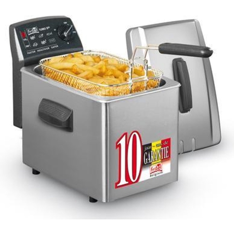 friteuse Turbo 4L Inox met stofdeksel