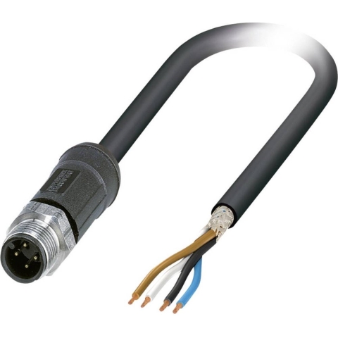 Phoenix Contact 1454121 Sensor/actuator connector, geassembleerd M12 Aantal polen (sensoren): 4 Stekker, recht 2.00 m 1 stuk(s)