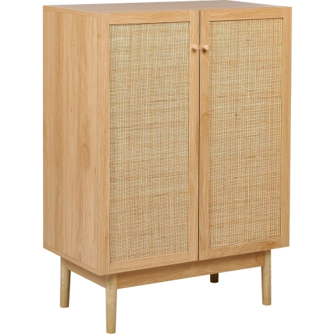Beliani - NIVO - Dressoir - Lichtbruin - 2 deuren - Hout|Rotan