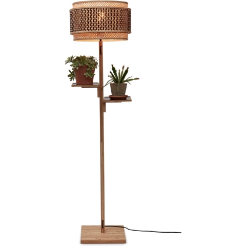 GOOD&MOJO Vloerlamp Bhutan - Bamboe|Zwart - Ø40x160cm