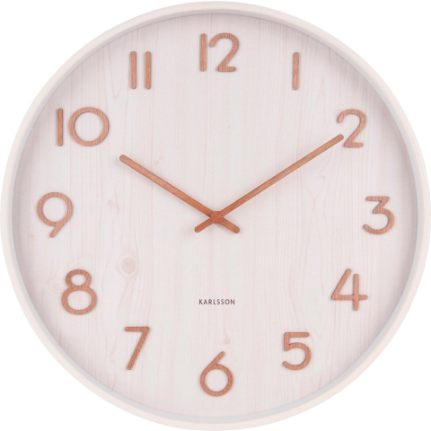 Karlsson - Wandklok Pure - Wit lindehout - Large - Ø60cm