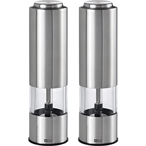 AdHoc - Elektrische Peper- en Zoutmolen RVS, 2 stuks - AdHoc