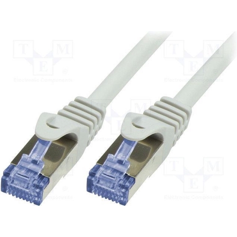 LogiLink CQ3142S RJ45 Netwerkkabel, patchkabel CAT 6A S/FTP 50 m Grijs Snagless, Vlambestendig, Afscherming totaal, Halogeenvrij, Pair afscherming 1 stuk(s)