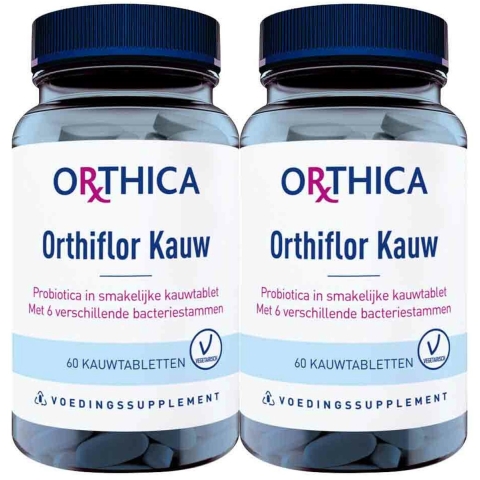Gratis Verzending: 2x Orthica Orthiflor Kauw Probiotica 60 kauwtabletten