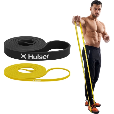 Hulser Resistance band set 2-delig - 2 tot 30 kg - 104 / 208 cm - Weerstandsband voor pull up - Fitness weerstandband - Stretch elastiek - Bands - Power band weerstandselastiek