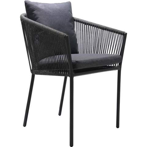 House Nordic Salerno Eetkmaerstoel Zwart|Grijs set van 4