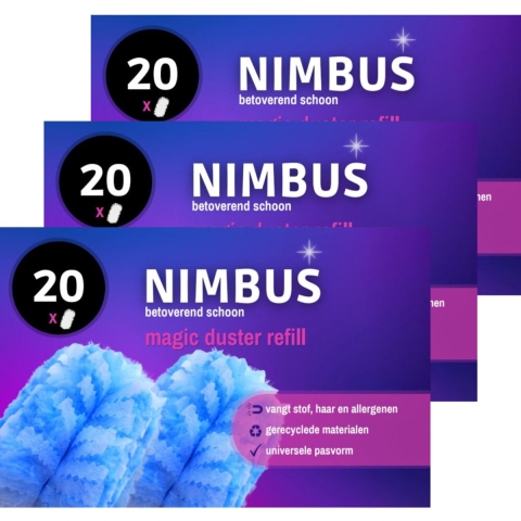 3x NIMBUS Magic Duster Navulling 20 stuks