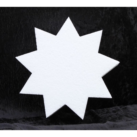8x Piepschuim vormen 9-punts ster 20 cm hobby/knutselmateriaal -