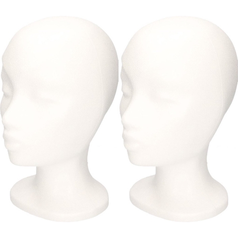2x Hobby/DIY piepschuim hoofden/koppen Sonja 30 cm vrouw/meisje -