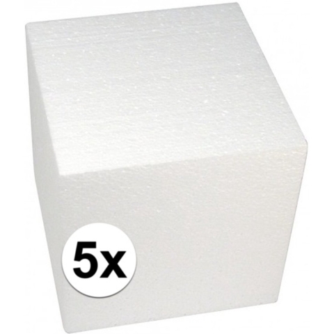 5x Piepschuim kubussen 20 cm -