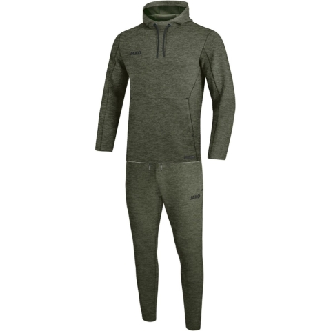 JAKO M9629 Joggingpak Met Sweaterkap Premium Basics - Kaki Gemeleerd - S
