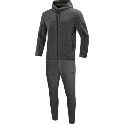 JAKO M9729 Joggingpak Met Kap Premium Basics - Antraciet Gemeleerd - L