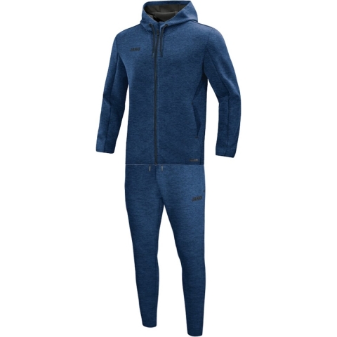 JAKO M9729D Joggingpak Met Kap Premium Basics Dames - Marine Gemeleerd - 40