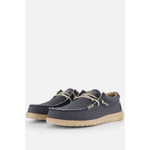 HEYDUDE Instappers Heren Wally Braided Blauw 41 Canvas