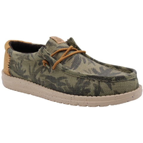 HEYDUDE Instappers Heren Wally Palm Jute Groen 40 Textiel
