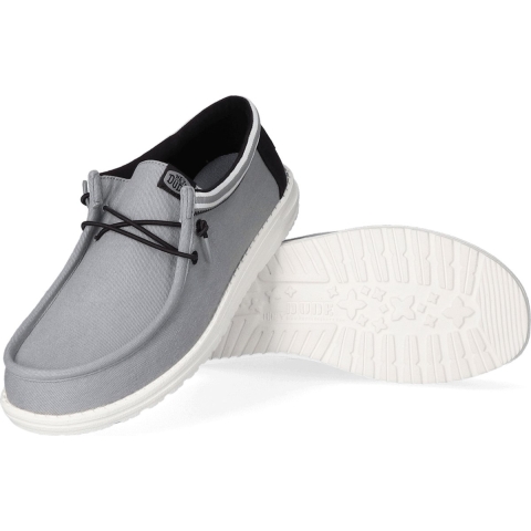 HEYDUDE Instappers Heren Wally Letterman Grijs 46 Textiel